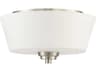 Grace 2-Light Brushed Polished Nickel Bowl Round Flush Mount