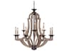 Winton 12-Light Weathered Pine bronze Candelabra Chandelier