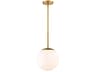 dweLED Niveous Pendant Light in Aged Brass