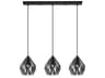Carlton 3-Light Black Geometric Island Pendant