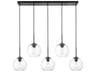 Baxter 5-Light Black And Clear Glass Island Pendant