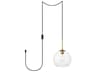 Baxter 1-Light Brass Clear Glass Globe Mini Pendant