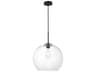Baxter 1-Light Black And Clear Glass Pendant