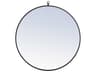 Eternity Round Wall Mirror Black with Decorative Hook