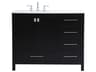 Irene 42-Inch Single Bathroom Vanity in Black