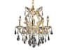 Maria Theresa 6-Light Gold Clear Crystal Candelabra Chandelier