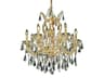 Maria Theresa 13-Light Gold Clear Crystal Candelabra Tiered Chandelier