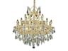 Maria Theresa 19-Light Gold Clear Crystal Candelabra Tiered Chandelier