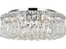 Maxime Chrome Clear Crystal Drum Flush Mount