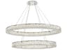 Monroe 8-Light Chrome Crystal LED Drum Tiered Pendant