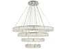 Monroe 4-Light Chrome Crystal LED Drum Tiered Pendant