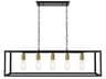 Resolute 5-Light Black Geometric Island Pendant