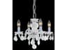 Rococo 4-Light White Crystal Glass Candelabra Chandelier