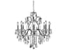 St. Francis 6-Light Dark Bronze Clear Crystal Candelabra Chandelier