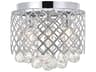 Tully 3-Light Chrome Crystal Drum Flush Mount