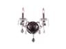 Dark Bronze Clear Crystal Wall Sconce
