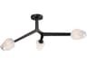 Blossom 3-Light Black Glass LED Geometric Semi Flush Mount