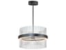 Chimes 2-Light Black Satin Nickel LED Drum Pendant