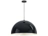 Hemisphere 1-Light Gloss Black Aluminum Silver LED Dome Pendant