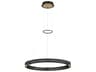 Admiral 1-Light Matte Black Gold Painting Glass LED Round Pendant
