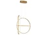 Berkley Satin Gold Glass LED Geometric Round Pendant