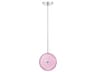 Caledonia Chrome Pink Glass LED Round Mini Pendant