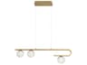Phillimore 3-Light Brushed Gold Glass LED Globe Linear Island Pendant