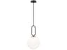 Prospect 1-Light Acid Opal Matte Black Glass Globe Mini Pendant