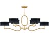 Allegretto 6-Light Gold Leaf Drum Island Pendant