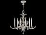 Beveled Arcs 6-Light Silver Leaf Crystal Candelabra Chandelier