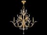 Beveled Arcs 10-Light Gold Leaf Crystal Candelabra Chandelier