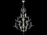 Beveled Arcs 16-Light6-Light Silver Leaf Crystal Candelabra Tiered Chandelier