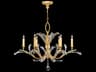 Beveled Arcs 6-Light Gold Leaf Crystal Candelabra Tiered Chandelier