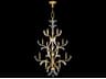 Beveled Arcs 16-Light Gold Leaf Crystal Candelabra Tiered Chandelier
