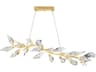 Foret Linear Pendant with Crystal Leaves