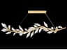 Foret Linear Pendant with Crystal Leaves
