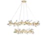 Foret 20-Light Gold Leaf Crystal Pendant