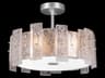 Lunea 3-Light Silver Glass Drum Semi Flush Mount