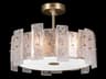 Lunea 3-Light Gold Glass Drum Semi Flush Mount
