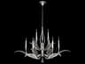 Plume 9-Light Silver Crystal Glass Candelabra Chandelier