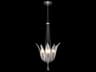 Plume 4-Light Silver Crystal Glass Bowl Pendant