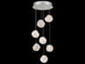 Vesta 7-Light Silver Glass LED Globe Pendant