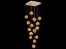 Vesta 15-Light Gold Glass LED Globe Pendant