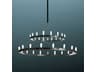 Accent 33-Light Black Glass Candelabra Round Chandelier