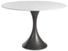 Cortez Round 48-Inch Dining Table with White Marble Top and Tuscan Brown Base