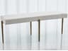 Antique Gold White Upholstered Accent Bench