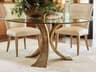 Round Glass Antique Gold Bronze Dining Table
