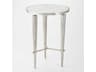 Round Marble Nickel End Table