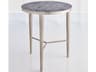 Round Marble Antique Nickel End Table