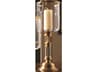 Estate Hurricane Tall Antique Brass Candle Holder